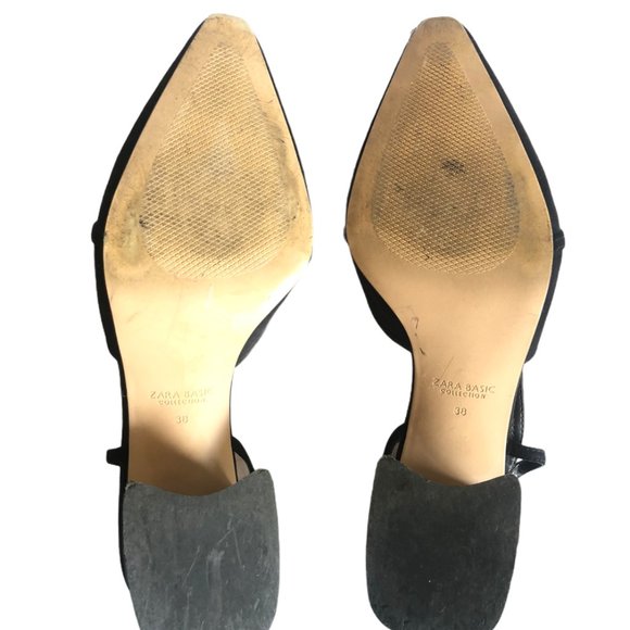 ZARA BLACK STONE SLINGBACK PUMPS SIZE 38 - Picture 5 of 6